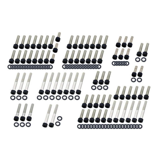 Screws4Bikes, Engine Bolt Kit 02-17 V-Rod  Matte Black.