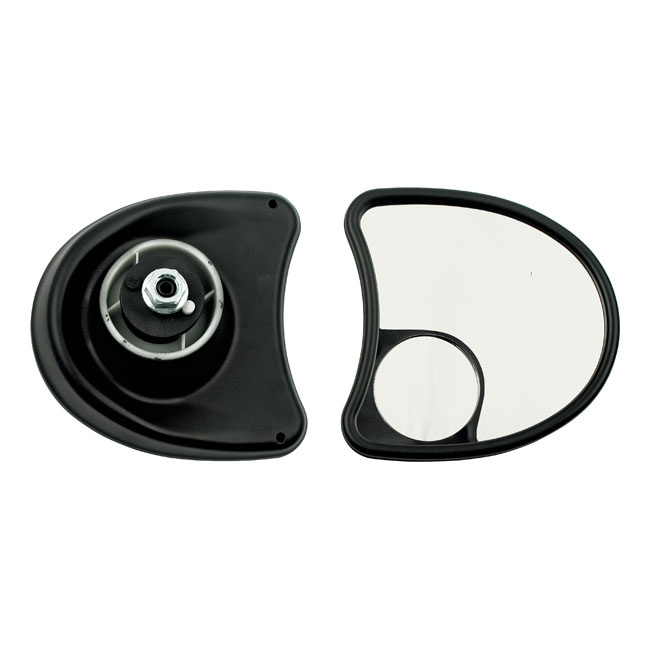 Touring Fairing Mount Mirror Kit. Dual Vision, Black 96-13 Electra Gli