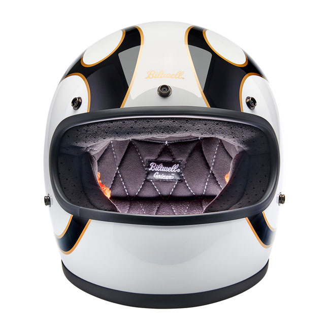 Biltwell Gringo helmet gloss white/black flames Size XS The Biltwell G