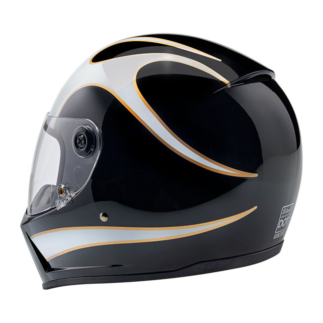Biltwell Lane Splitter helmet white flames Size XS Progressively style