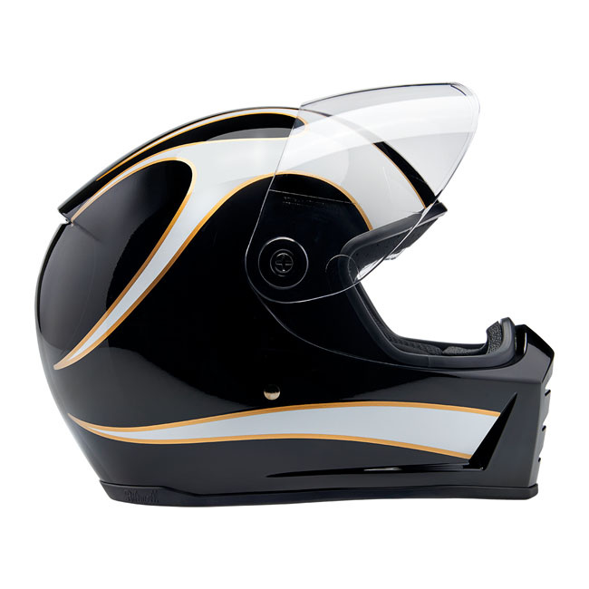 Biltwell Lane Splitter helmet white flames Size XS Progressively style