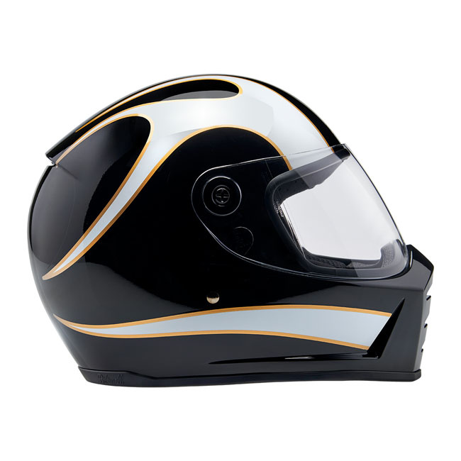 Biltwell Lane Splitter helmet white flames Size M Progressively styled