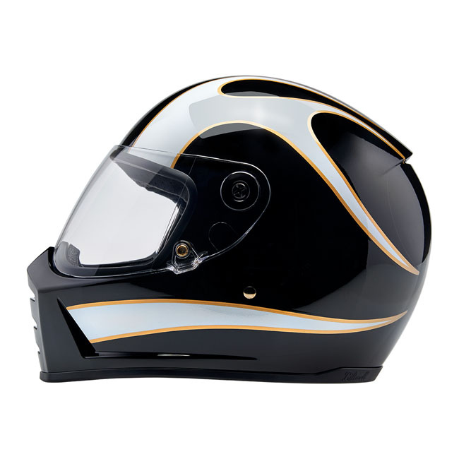 Biltwell Lane Splitter helmet white flames Size 2XL Progressively styl