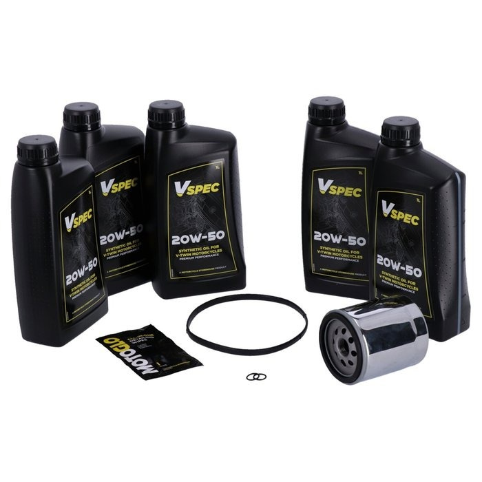 MCS, 'Big Oil' service kit. Full synthetic. Chrome filter