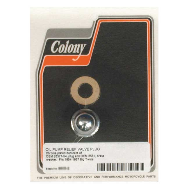 Colony Plug, Oil Pump Relief Valve 54-67 B.T.