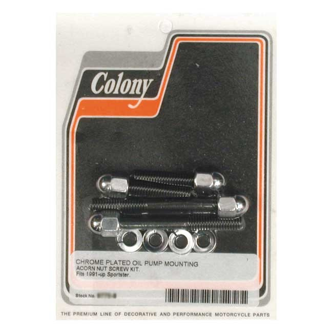 Colony, Oil Pump Mount Kit. Chrome Acorn 91-21 Xl (Excl. 08-12 Xr1200)