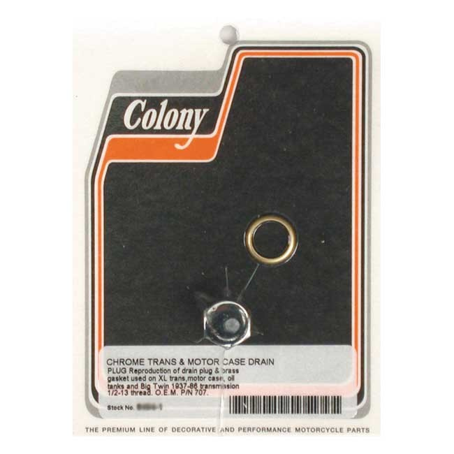 Colony Timing & Drain Plug 37-86 4-Sp Fl, Fx Transm., 52-76 K, Xl Cran