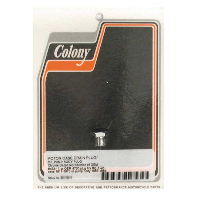 Colony Case Drain / Oil Pump Plug Crankcase: 36-70 B.T., 37-73 45