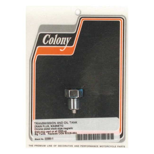 Colony Oil Drain Plug, Magnetic Oil Tank: 00-17 Softail(1).   Tranmiss