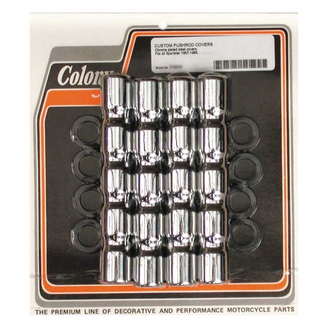 Colony, Xl Ribbed Lower Pushrod Cover Set. Chrome 57-E79 Xl