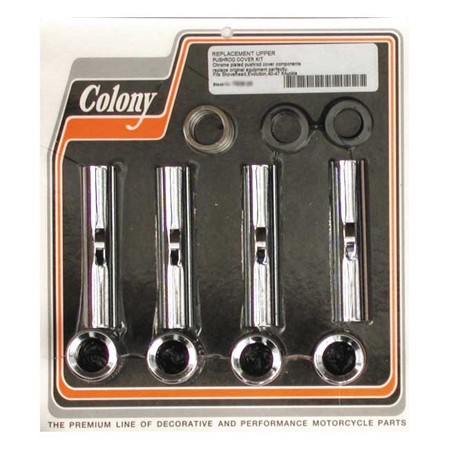Colony, 40-99 Upper Pushrod Cover Kit. Chrome 40-47 74