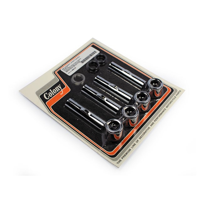 Colony, Upper Pushrod Cover Kit. Chrome 84-99 Evo B.T.. With S&S Tappe