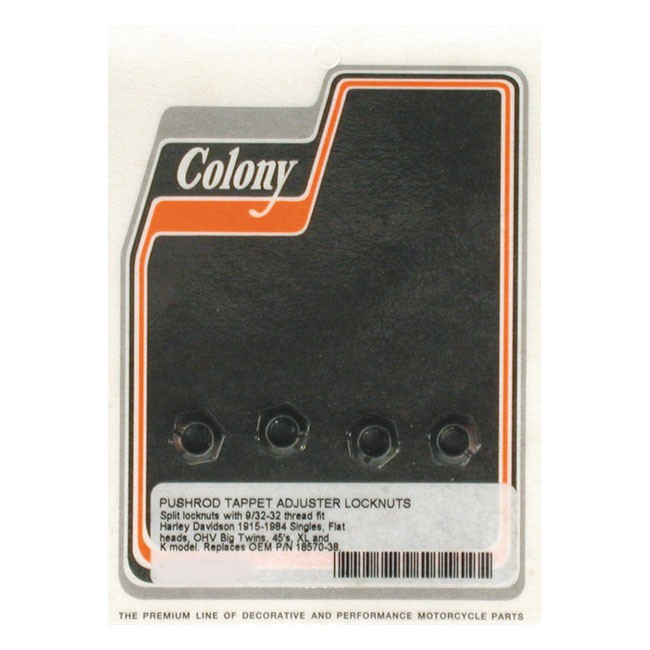 Colony, Lock Nuts Tappet Adjuster Screw 15-85 All H-D (Excl. All Evolu