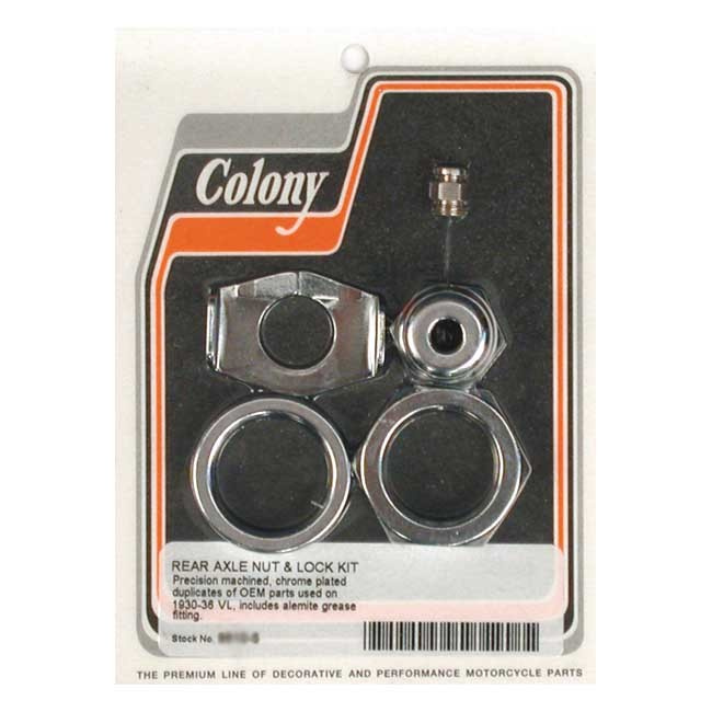 Colony Rear Axle Nut & Lock Kit 30-36 74