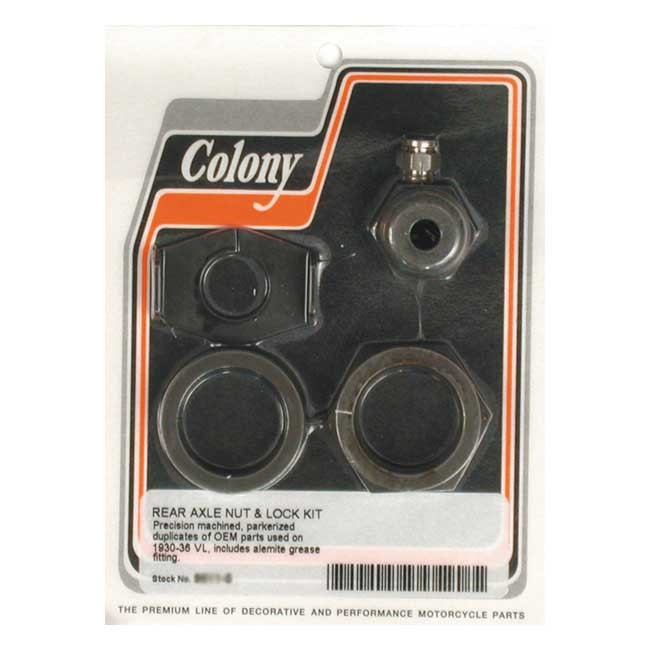 Colony Rear Axle Nut & Lock Kit 30-36 74