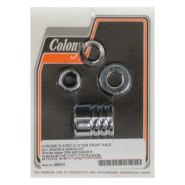 Colony Axle Spacer Kit Front, Grooved 84-96 Fxst/C/B, 93-94 Fxdwg, 84-