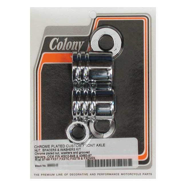 Colony Axle Spacer Kit Front, Grooved 97-99 Fxst/C/B, 97-99 Fxdwg