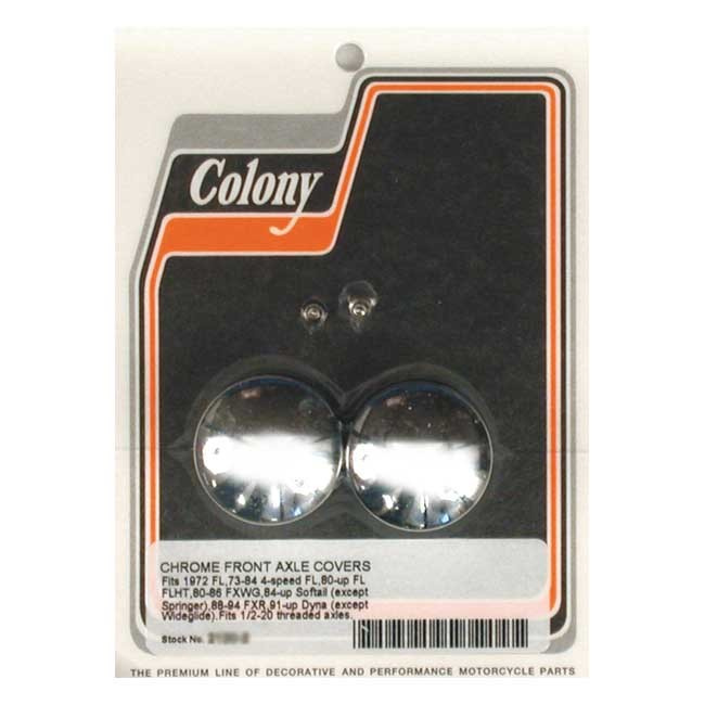 Colony Front Axle Nut Covers 72-84 Fl, 80-06 Flt, 80-86 Fxwg, 84-06 So