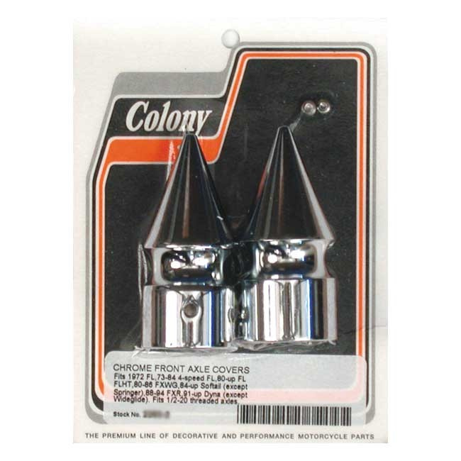 Colony Front Axle Nut Covers 72-84 Fl, 80-06 Flt, 80-86 Fxwg, 84-06 So