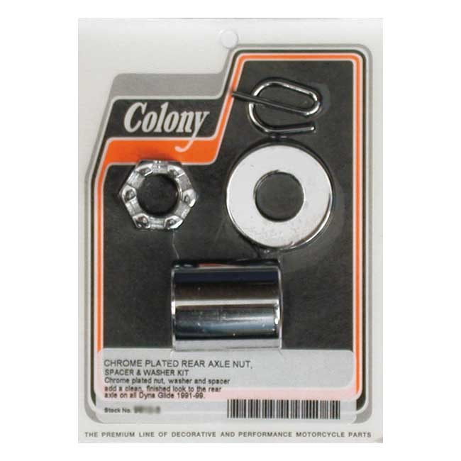 Colony Axle Spacer Kit Rear, Smooth 91-99 Dyna