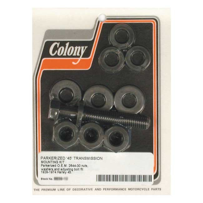 Colony, Transmission Mount Kit. Black Parkerized 29-73 45