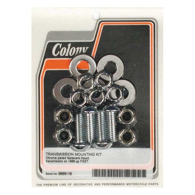 Colony, Transmission Mount Kit. Chrome 86-99 Fxst