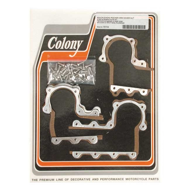 Colony, Knuckle Rocker Cover Nut Strip Kit 36-47 Knucklehead