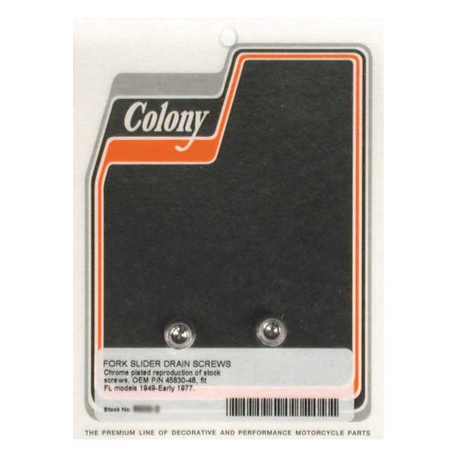 Colony Drain Screws, Fork Slider 49-E77 Fl