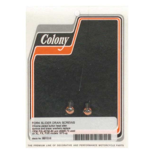 Colony Drain Screws, Fork Slider 73-13 Xl (Excl. Xl883/1200N), 73-86 F