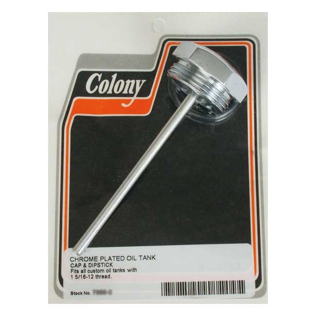 Colony, Oil Tank Screw-In Dipstick. Chrome 36-54 Fl Style Screw-In Oil