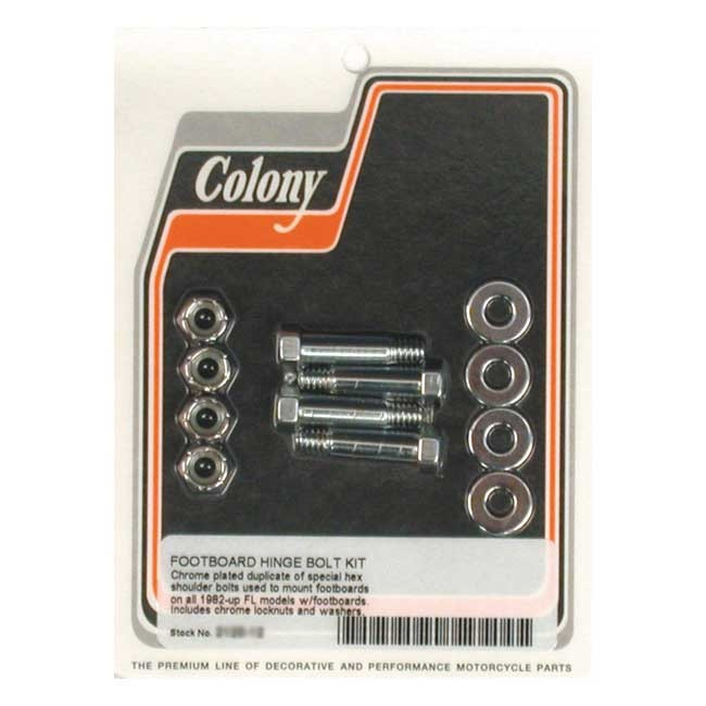 Colony, Rider Floorboard Hinge Bolt Mount Kit. Hex L82-04 Flh, L82-08