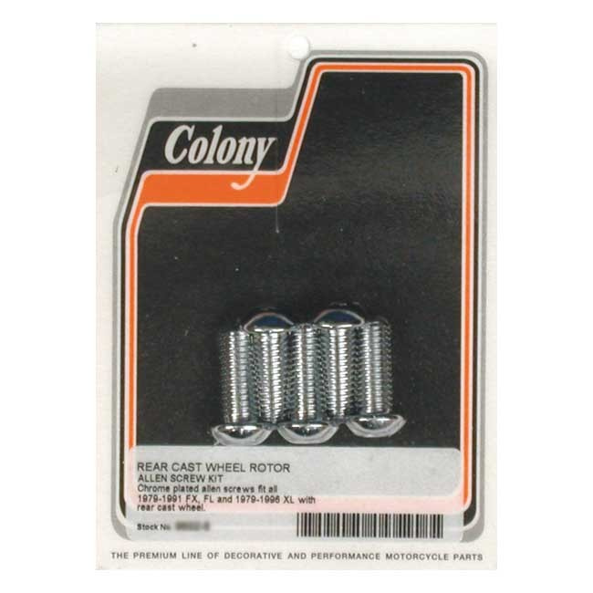 Colony, Rear Brake Rotor Bolt Kit. Buttonhead 79-91 Fx, Fl (Excl. Flt)