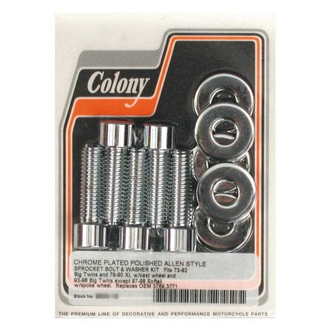 Colony Sprocket Bolt Kit 73-92 B.T., 79-90 Xl(Cast Wheel, Chain & Belt