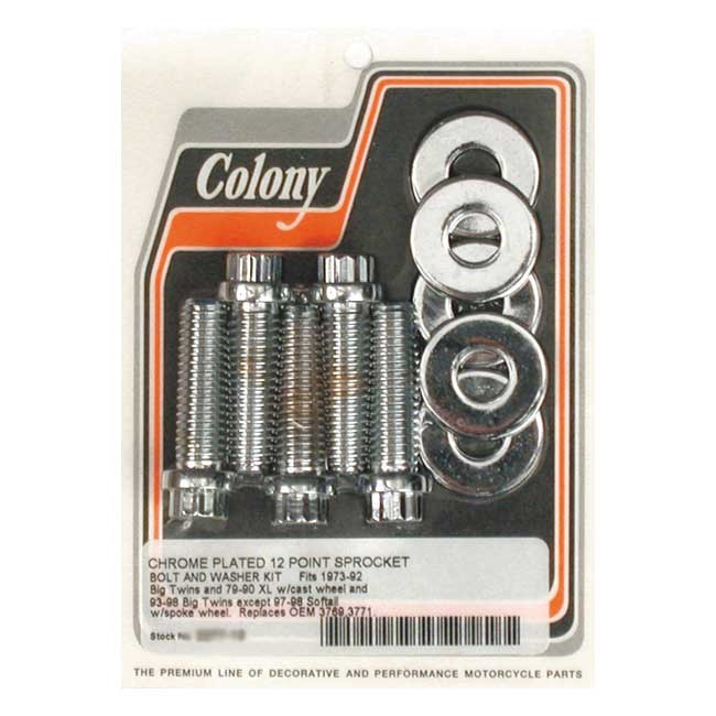 Colony Sprocket Bolt Kit 73-92 B.T., 79-90 Xl(Cast Wheel, Chain & Belt