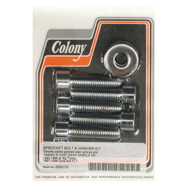 Colony 7/16 Sprocket Bolt Kit Cast Rear Wheels: 93-96 All B.T., 97-98
