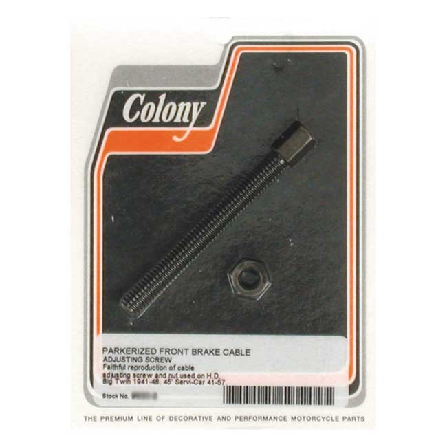 Colony, Front Brake Cable Adjuster. Black Parkerized 41-48 B.T., 41-52