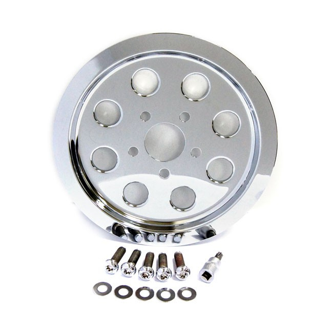 Pulley cover (61T) 91-99 XL Sportster Chrome plated steel.