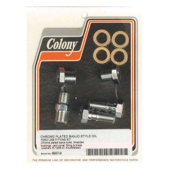 Colony, Knuckle Banjo Style Rocker Cover Oil Feed Fittings 36-41 Knuck