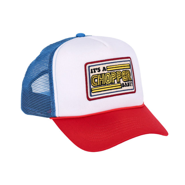 13 1/2 It's a Chopper Baby trucker cap blue/red/white