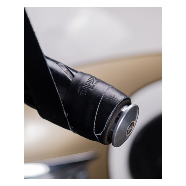 Trip Machine, Leather Handlebar Grip Wraps. Black Universal Handlebar