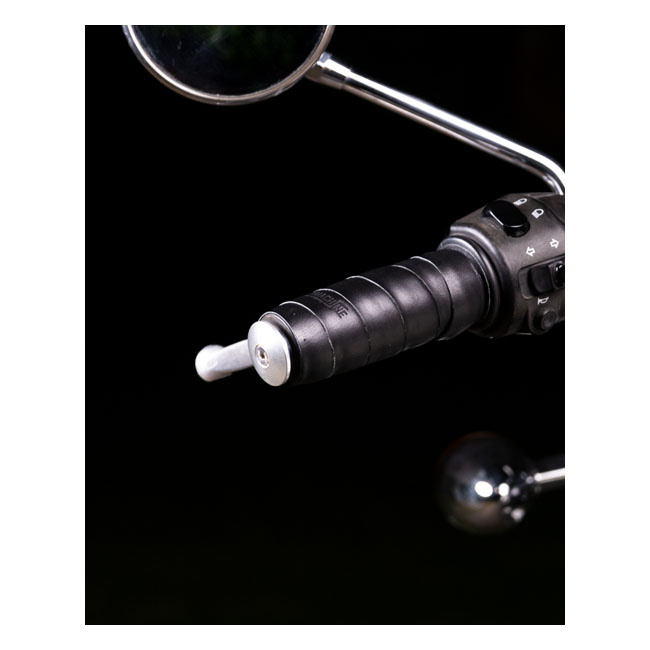 Trip Machine, Leather Handlebar Grip Wraps. Black Universal Handlebar