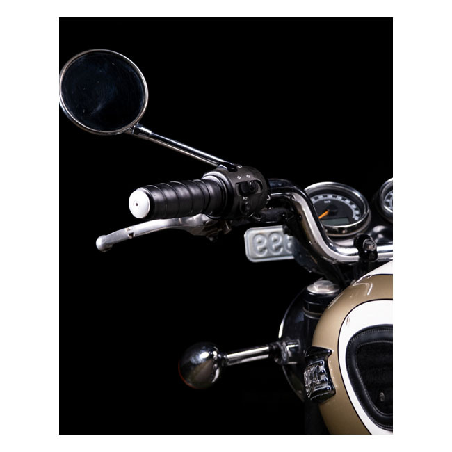 Trip Machine, Leather Handlebar Grip Wraps. Black Universal Handlebar