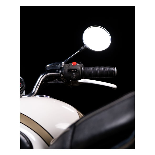 Trip Machine, Leather Handlebar Grip Wraps. Black Universal Handlebar