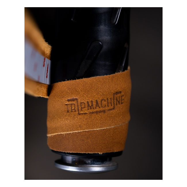 Trip Machine, Leather Handlebar Grip Wraps. Tan Universal Handlebar Gr