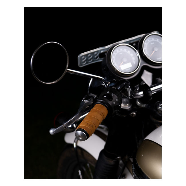 Trip Machine, Leather Handlebar Grip Wraps. Tan Universal Handlebar Gr