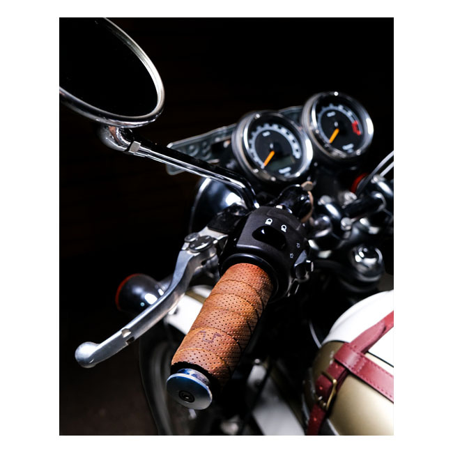Trip Machine, Handlebar Grip Wraps. Tobacco Perforated Universal Handl