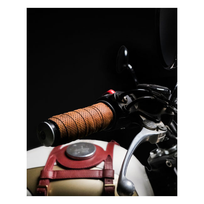 Trip Machine, Handlebar Grip Wraps. Tobacco Perforated Universal Handl