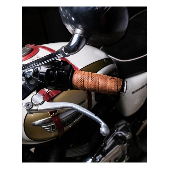 Trip Machine, Handlebar Grip Wraps. Tobacco Perforated Universal Handl