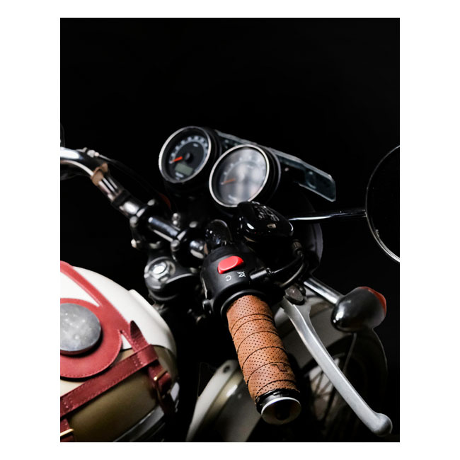 Trip Machine, Handlebar Grip Wraps. Tobacco Perforated Universal Handl