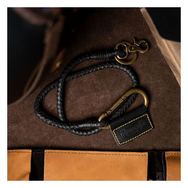 Trip Machine Braided Key Chain Black Complete Length With Carabiner 25
